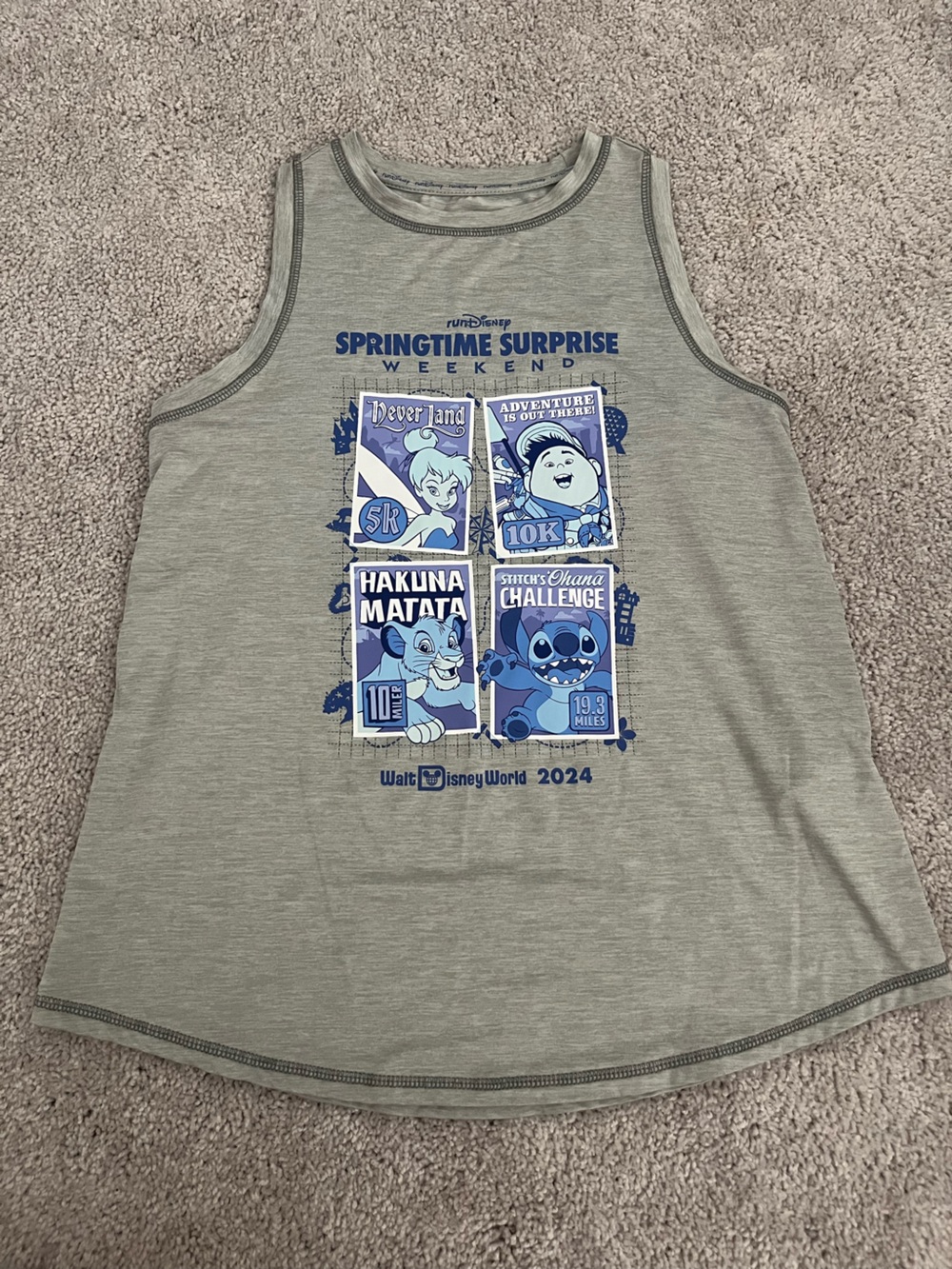 RunDisney Women’s Gray Sleeveless Tank Top - Springtime Surprise 2024